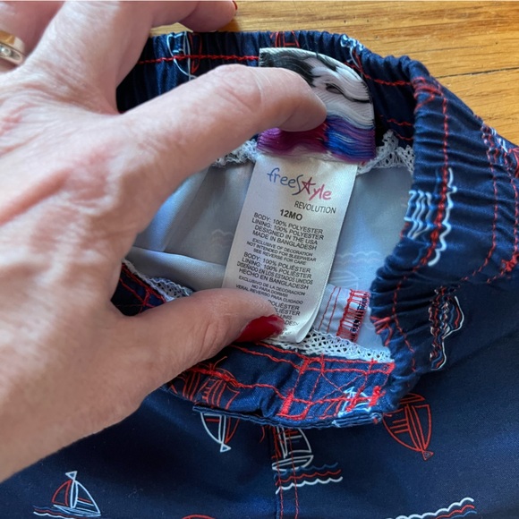 Freestyle Revolution Swim Shirt and Trunks Set, Size 12 Months - Picture 7 of 9